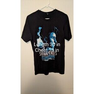 Shawn Mendes Shirt Men's Medium Illuminate World Tour Tee Black 2017